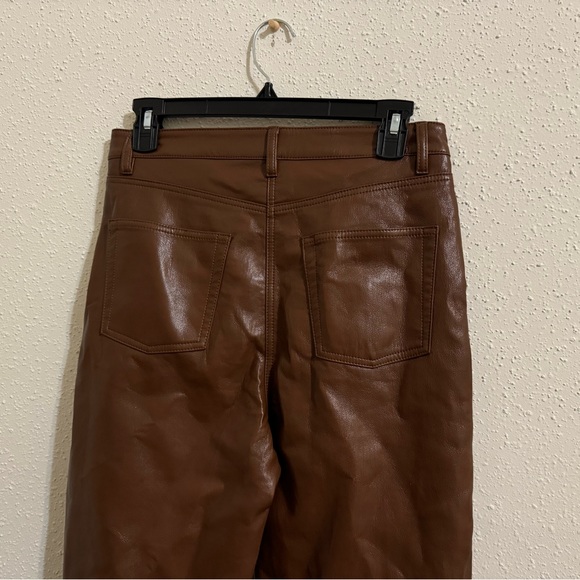 Aritzia Wilfred Melina Faux Leather Pants - Rich Mocha Brown - Size 6 - Picture 7 of 7